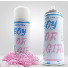 serpentina spray gender reveal - Pink