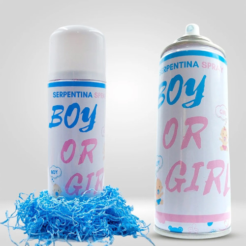 serpentina spray gender reveal - Blue