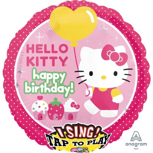 28 inch singing Hello Kitty Birthday balloon 28 inch singing Hello Kitty Birthday balloon