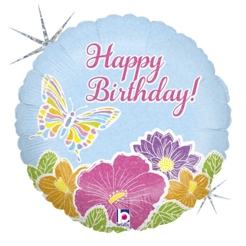 18 inch Pastel Butterfly Birthday balloon 18 inch Pastel Butterfly Birthday balloon