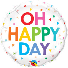 18 inch OH HAPPY DAY RAINBOW CONFETTI balloon 18 inch OH HAPPY DAY RAINBOW CONFETTI balloon