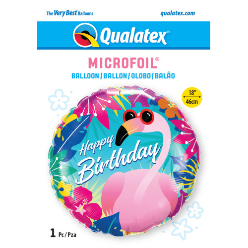 18 inch Birthday Tropical Flamingo balloon
