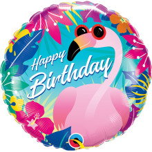 18 inch Birthday Tropical Flamingo balloon