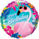 18 inch Birthday Tropical Flamingo balloon
