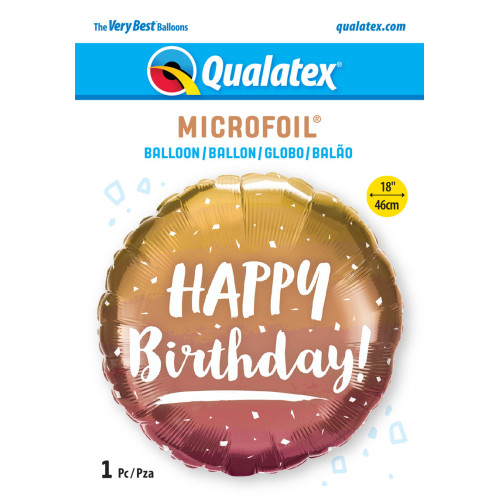 18 inch Birthday Gold & Rose Gold Ombre balloon 18 inch Birthday Gold & Rose Gold Ombre balloon