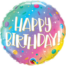 18 inch Birthday Ombre Dots & Sprinkles balloon