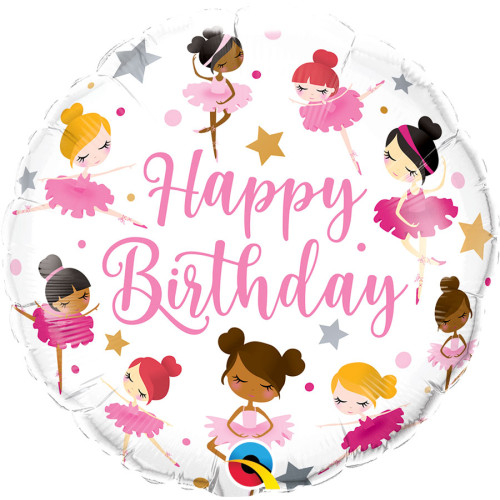 18 inch Birthday Ballerinas balloon