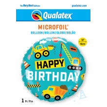 18 inch Birthday Construction balloon