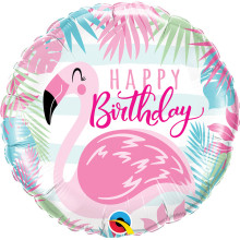 18 inch Birthday Pink Flamingo balloon