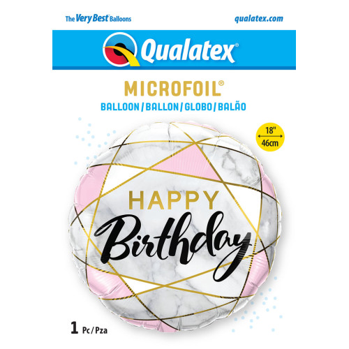 بالون عيد ميلاد مستطيلات من الرخام 18 إنش