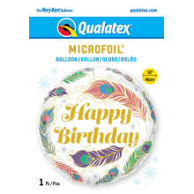 بالون عيد ميلاد ريش الطاووس 18 إنش