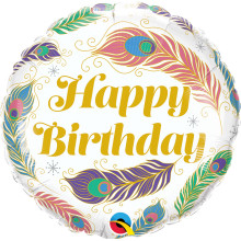 بالون عيد ميلاد ريش الطاووس 18 إنش