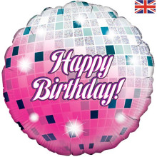 18 inch Glitterball Birthday Holographic balloon