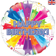 18 inch Bright Star Birthday Holographic balloon