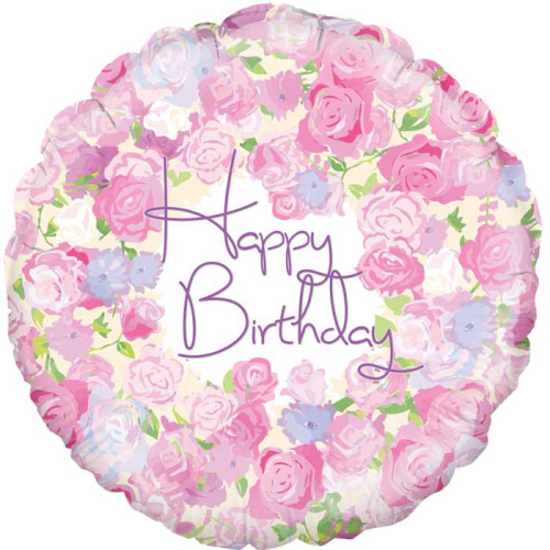 18 inch Vintage Floral Birthday balloon 18 inch Vintage Floral Birthday balloon