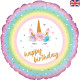 18 inch Flowers Unicorn Birthday Holographic balloon