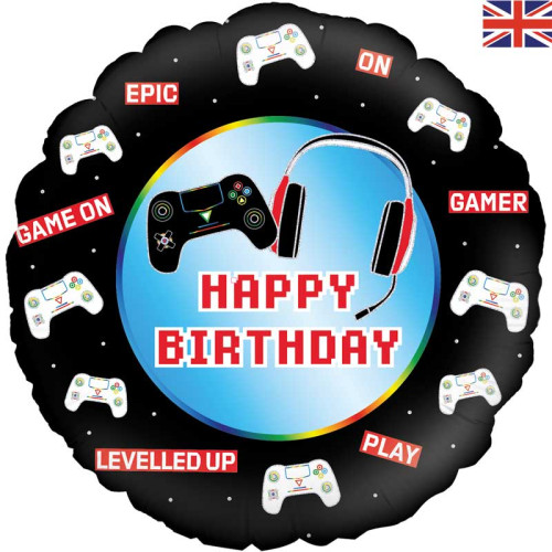 18 inch Controller Happy Birthday Holographic balloon 18 inch Controller Happy Birthday Holographic balloon