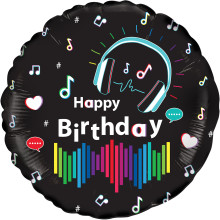 18 inch Media Music Birthday Holographic balloon