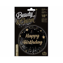 18 inch balloon Happy Birthday, black