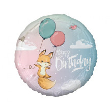 18 inch Fox Happy Birthday balloon