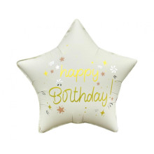 بالون عيد ميلاد ابيض ساتين 18 إنش