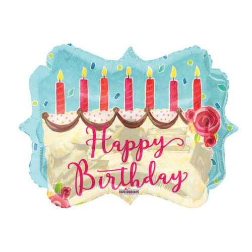 18 inch PR BIRTHDAY CAKE ON MARQUEE SHAPE