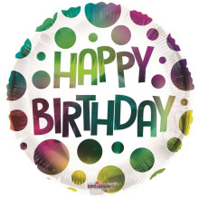 18 inch Birthday Dots Multicolour Balloon