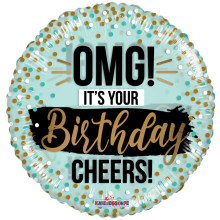 18 inch Omg! It´S Your Birthday Dots Clear View balloons