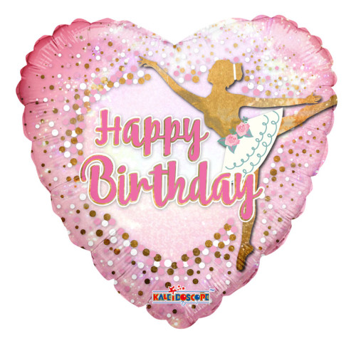 18 inch Birthday Ballerina Holographic balloons