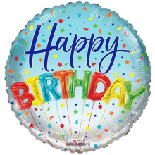 بالون عيد ميلاد سماور وابيض 18 إنش