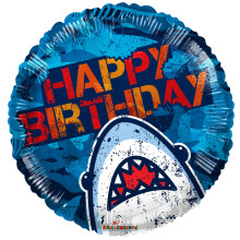 18 inch BIRTHDAY SHARK balloons