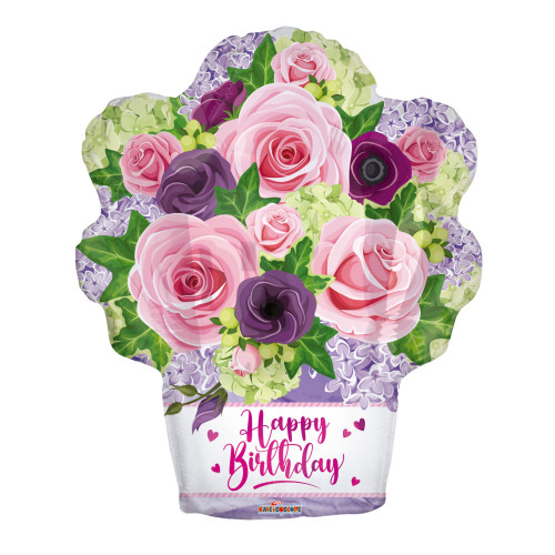 18 inch BIRTHDAY FLOWER BASKET balloons