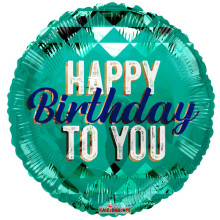 18 inch PR BIRTHDAY TO YOU ON GREEN balloons