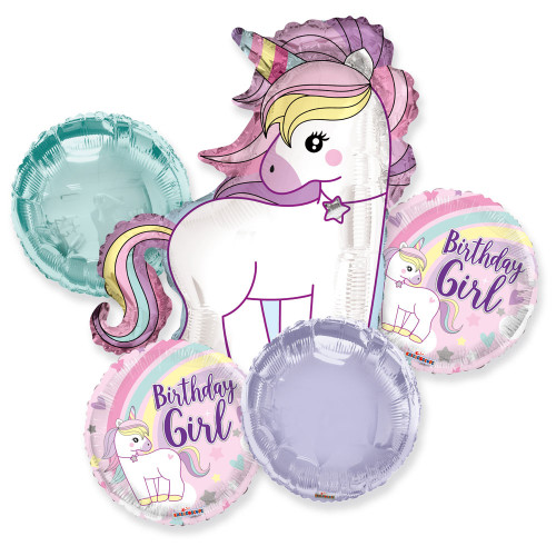 Birthday GIRL UNICORN Balloon BOUQUET Birthday GIRL UNICORN Balloon BOUQUET