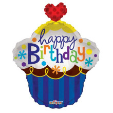 22 inch CUPCAKE BIRTHDAY WITH HEART SHAPE