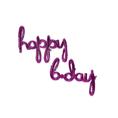 Script Phrase "HAPPY B.DAY" fuchsia balloon Script Phrase "HAPPY B.DAY" fuchsia balloon