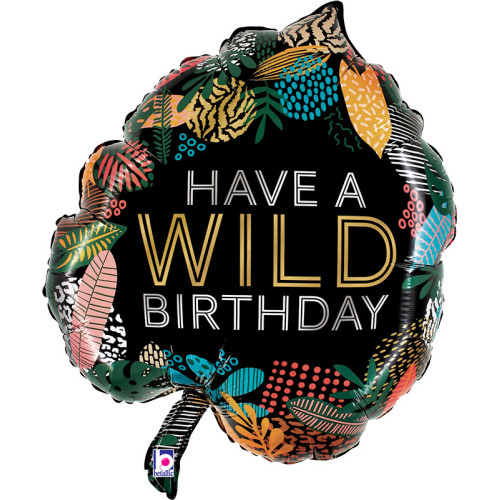 30 inch Wild BDay Tropical Leaf balloon 30 inch Wild BDay Tropical Leaf balloon