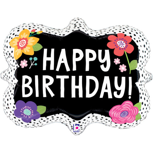 30 inch Flower Birthday Dots balloon