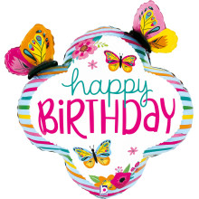 40 inch Colorful BDay Butterfly Frame Foil balloon 40 inch Colorful BDay Butterfly Frame Foil balloon