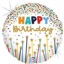 18 inch Birthday Star Candles balloon