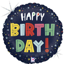 18 inch Birthday Colorful Stars balloon