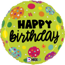 18 inch Birthday Polka Dots balloon