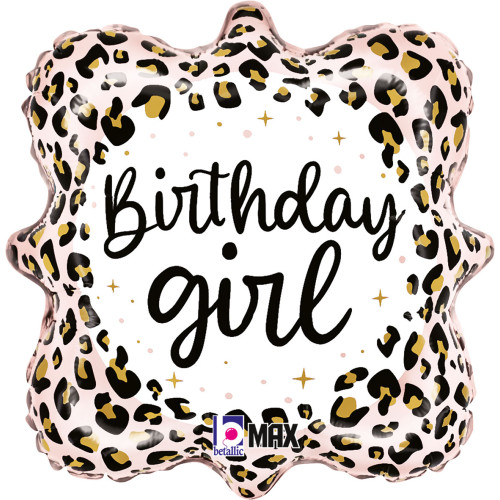 18 inch Satin Leopard Bday Girl Foil balloon