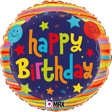 18 inch Birthday Balloons & Stars balloon