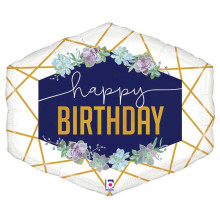 30 inch Geo Navy Birthday balloon