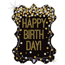 34 inch Metallic Birthday Frame balloon 34 inch Metallic Birthday Frame balloon