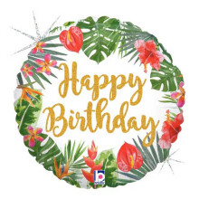 بالون عيد ميلاد ازهار واوراق 18 إنش