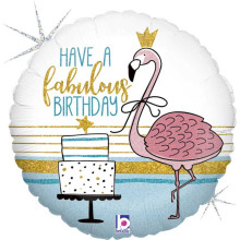 18 inch Fabulous Flamingo B-Day balloon 18 inch Fabulous Flamingo B-Day balloon