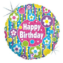 18 inch Bubble Flower Birthday