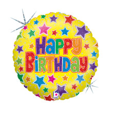 18 inch Bold Stars Birthday Foil balloon 18 inch Bold Stars Birthday Foil balloon
